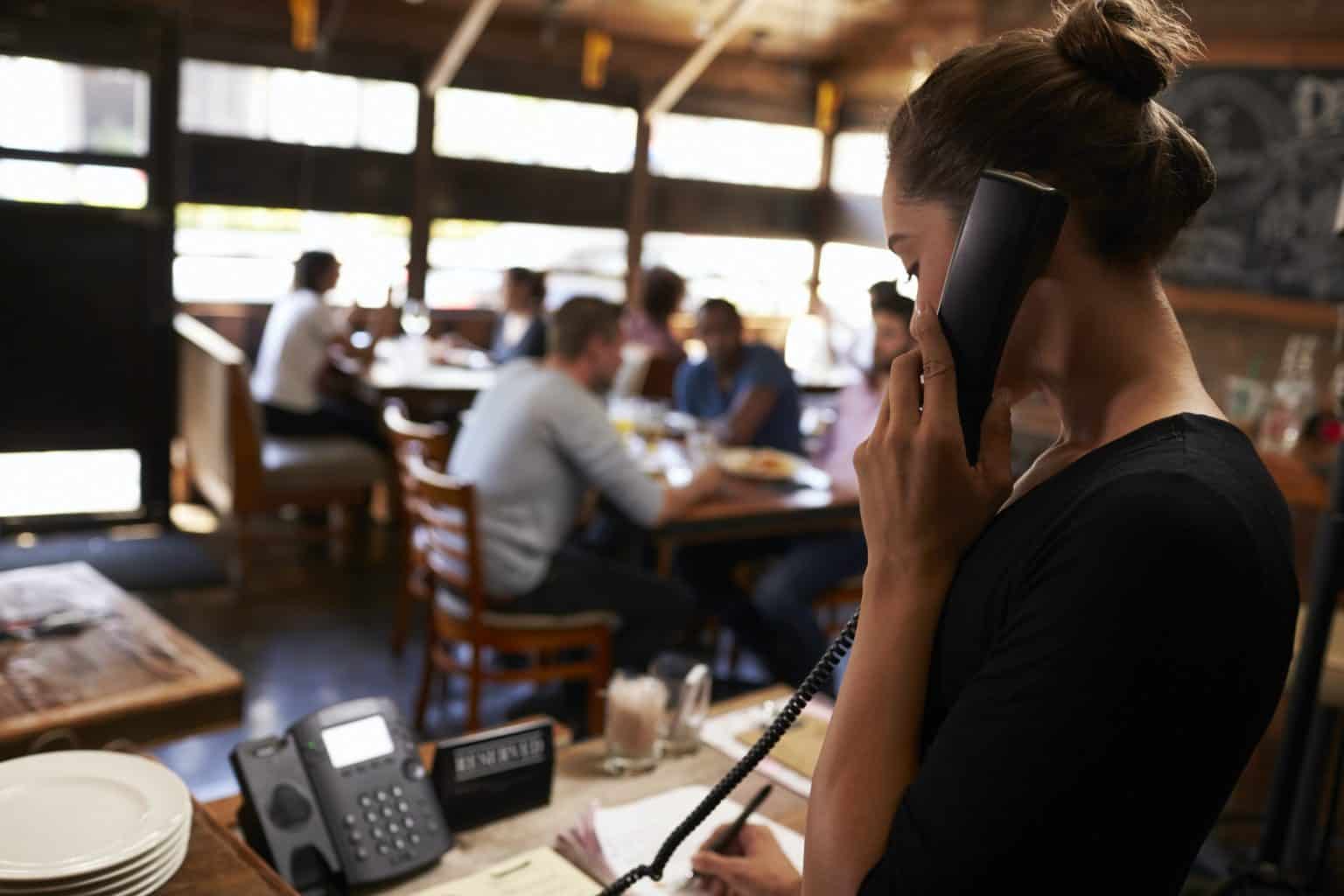 taking a reservation by phone at a restaurant